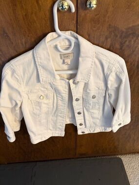 LOFT White Cropped Kids Denim Jacket